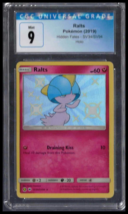 CGC 9 - Ralts (Holo) - 2019 Pokemon - Hidden Fates - #SV34