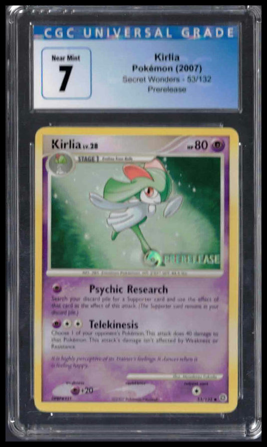 CGC 7 - Kirlia (Prerelease) - 2007 Pokemon - Secret Wonders - #53