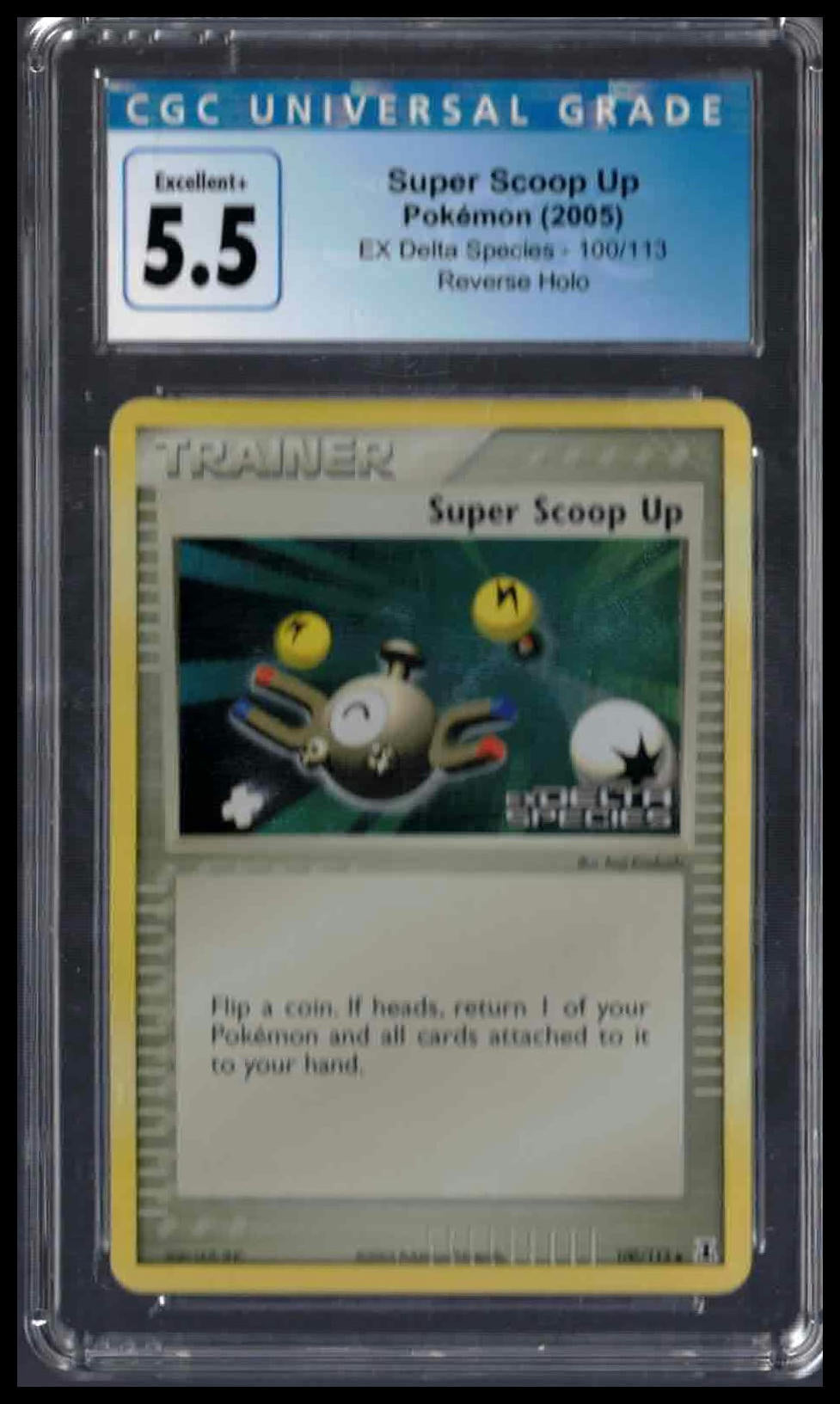 CGC 5.5 - Super Scoop Up (Reverse Holo) - 2005 Pokemon - EX Delta Species - #100