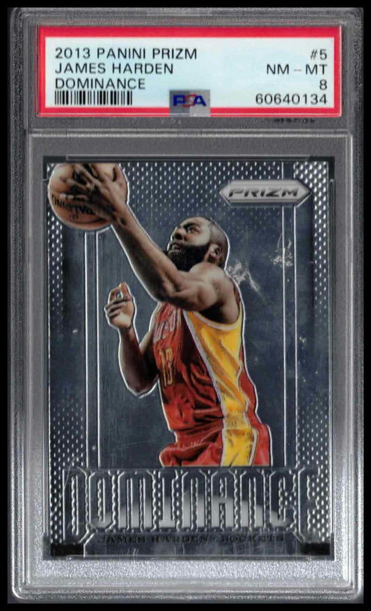 PSA 8 - 2013 PANINI PRIZM DOMINANCE #5 JAMES HARDEN DOMINANCE