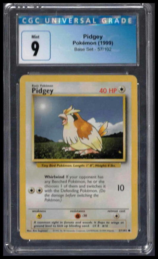 CGC 9 - Pidgey - 1999 Pokemon - Base Set - #57