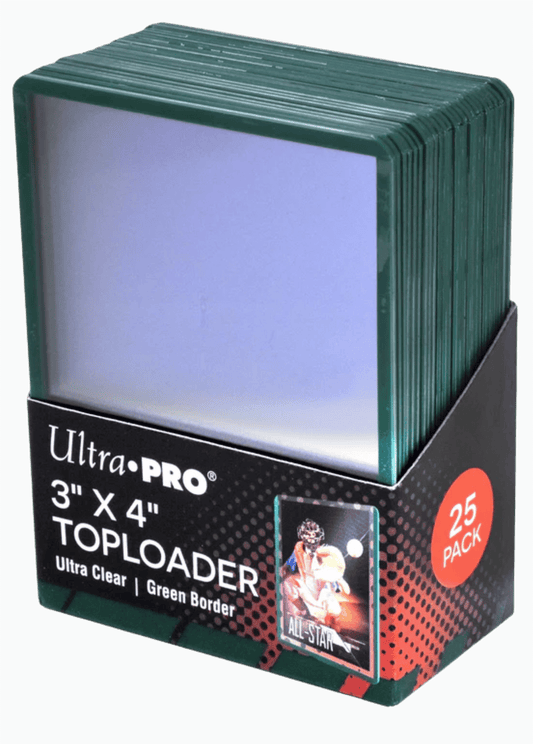 3"x4" Green Border Toploaders – 25 Count