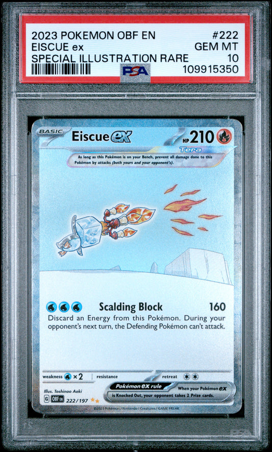 PSA 10 - 2023 POKEMON OBF EN-OBSIDIAN FLAMES #222 EISCUE ex SPECIAL ILLUSTRATION RARE