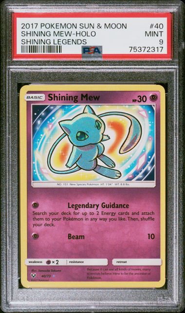 PSA 9 - 2017 POKEMON SUN & MOON SHINING LEGENDS #40 SHINING MEW-HOLO SHINING LEGENDS