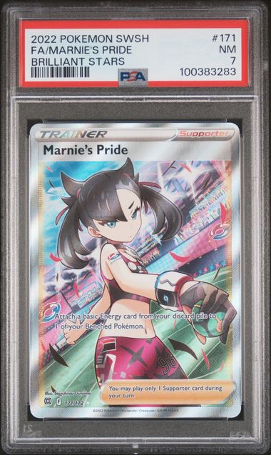 PSA 7 - 2022 POKEMON SWORD & SHIELD BRILLIANT STARS #171 FA/MARNIE'S PRIDE BRILLIANT STARS