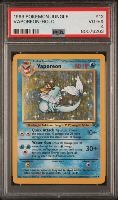 PSA 4 - 1999 POKEMON JUNGLE #12 VAPOREON-HOLO