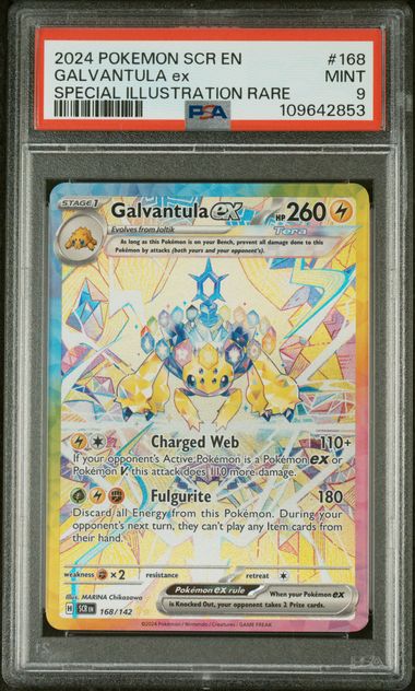 PSA 9 - 2024 POKEMON SCR EN-STELLAR CROWN #168 GALVANTULA ex SPECIAL ILLUSTRATION RARE