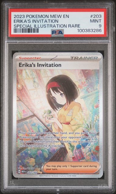 PSA 9 - 2023 POKEMON MEW EN-151 #203 ERIKA'S INVITATION SPECIAL ILLUSTRATION RARE