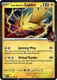 Team Rocket's Zapdos (Cosmos Holo)